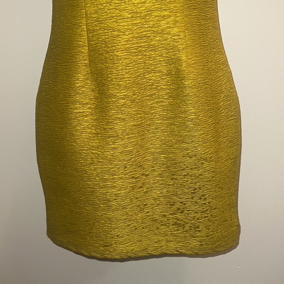Yellow Green Chartreuse Bodycon Dress - Size S - Picture 4 of 10